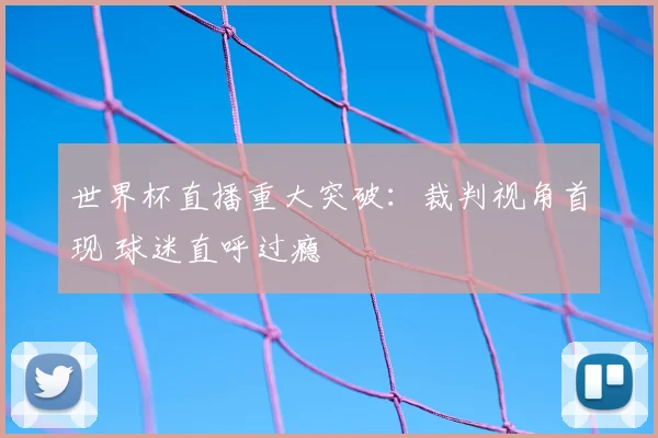 世界杯直播重大突破：裁判视角首现 球迷直呼过瘾